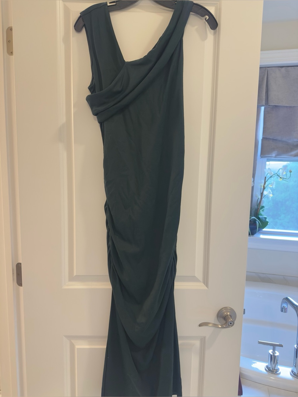 Diane Von Furstenberg Black Draped Sleeveless Maxi Dress